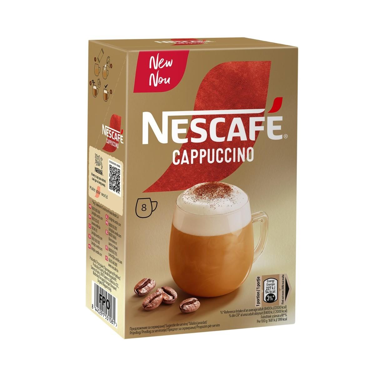 Кафе Nescafe Cappuccino Classic, разтворимо, стик, кутия 8 бр. х 13.5 г | JAR Computers Кафе Nescafe Cappuccino Classic, разтворимо, стик, кутия 8 бр. х 13.5 г