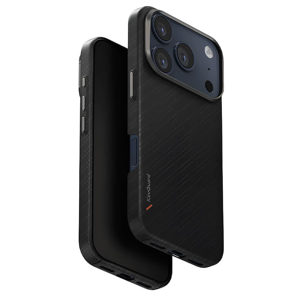 Кевларен кейс с MagSafe за iPhone 17 Pro Max - Uniq Keva Edge Slimline Aramid Magnetic Case (черен-тъмносив) | JAR Computers Кевларен кейс с MagSafe за iPhone 17 Pro Max - Uniq Keva Edge Slimline Aramid Magnetic Case (черен-тъмносив)