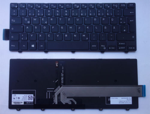 Клавиатура за лаптоп Dell Inspiron 14-3000 5447 5442 5445 7447 Черна с Черна Рамка с Подсветка / Black Frame Black With Backlit