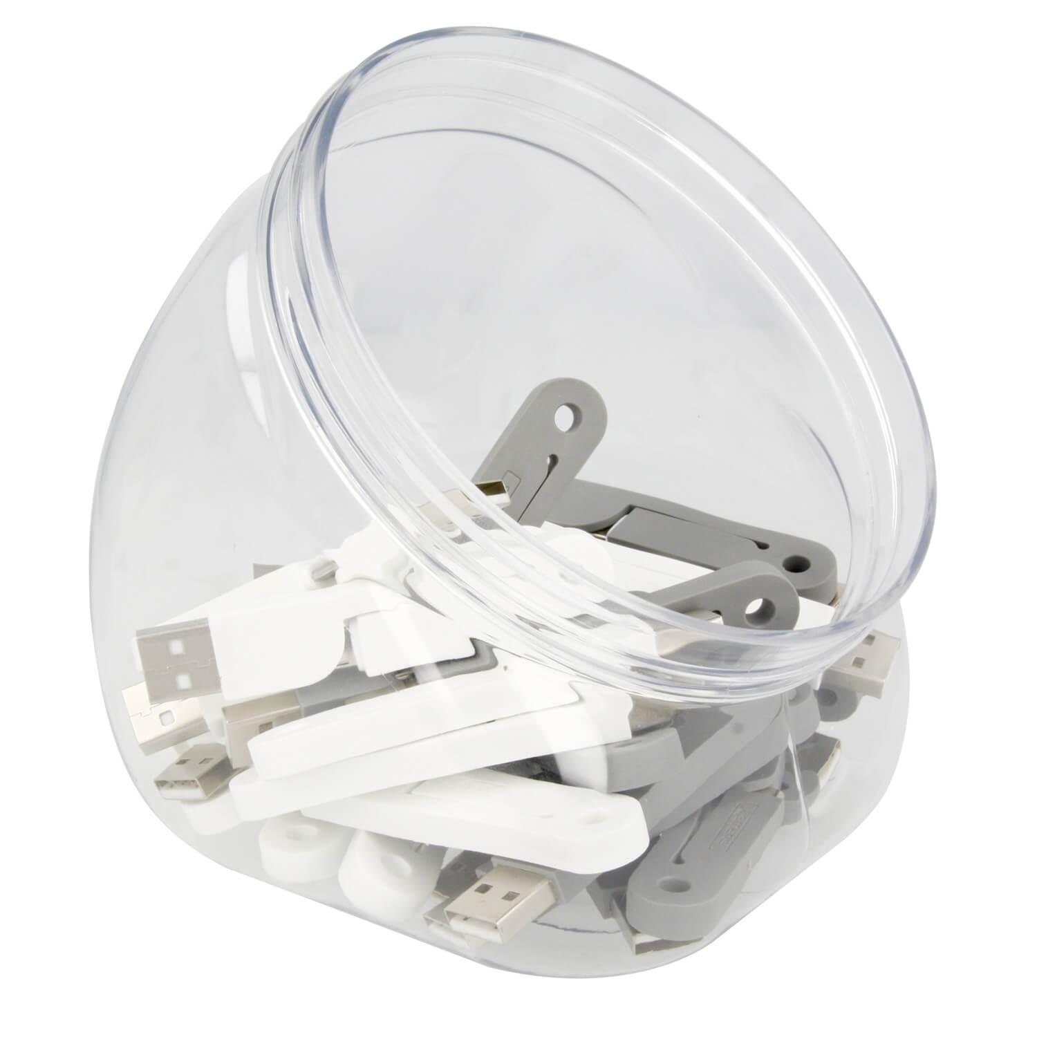 Комплекта от 30 microUSB кабела с буркан - 4smarts FoldLink Micro-USB Mini Cable 30 Set (15 бели и 15 сиви) | JAR Computers Комплекта от 30 microUSB кабела с буркан - 4smarts FoldLink Micro-USB Mini Cable 30 Set (15 бели и 15 сиви)