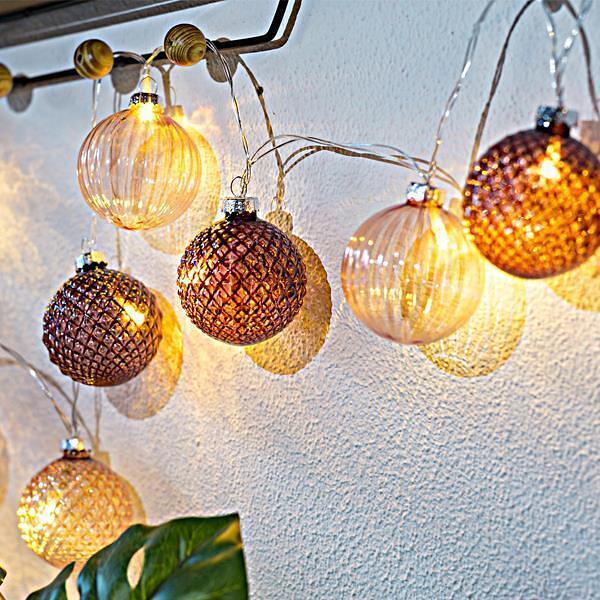 Лампички с топки, розови, стъкло, 10LED с адаптор | JAR Computers Лампички с топки, розови, стъкло, 10LED с адаптор