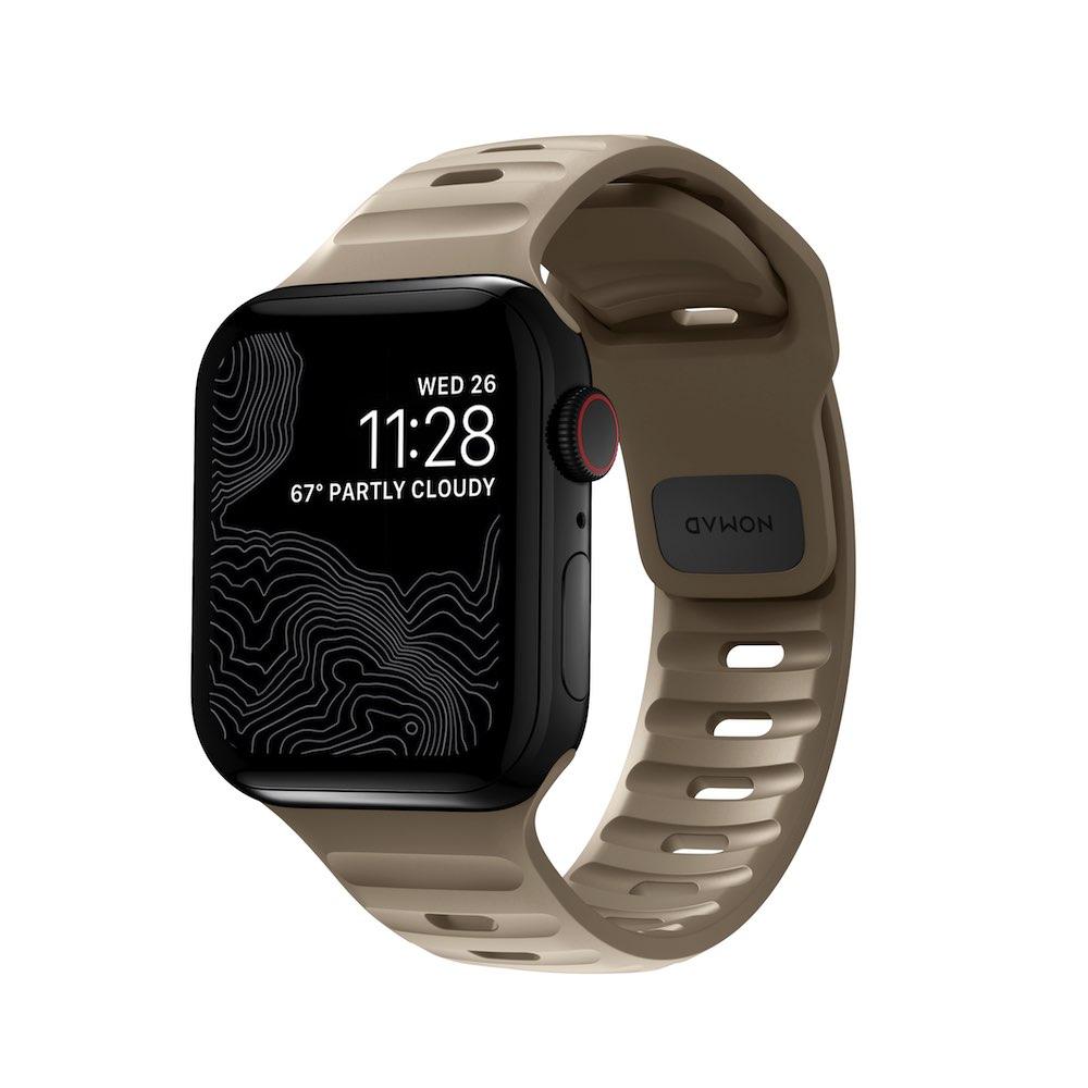 Силиконова каишка за Apple Watch 42мм, 44мм, 45мм, 46мм, Ultra 49мм - Nomad Sport Band (бежов) | JAR Computers Силиконова каишка за Apple Watch 42мм, 44мм, 45мм, 46мм, Ultra 49мм - Nomad Sport Band (бежов)