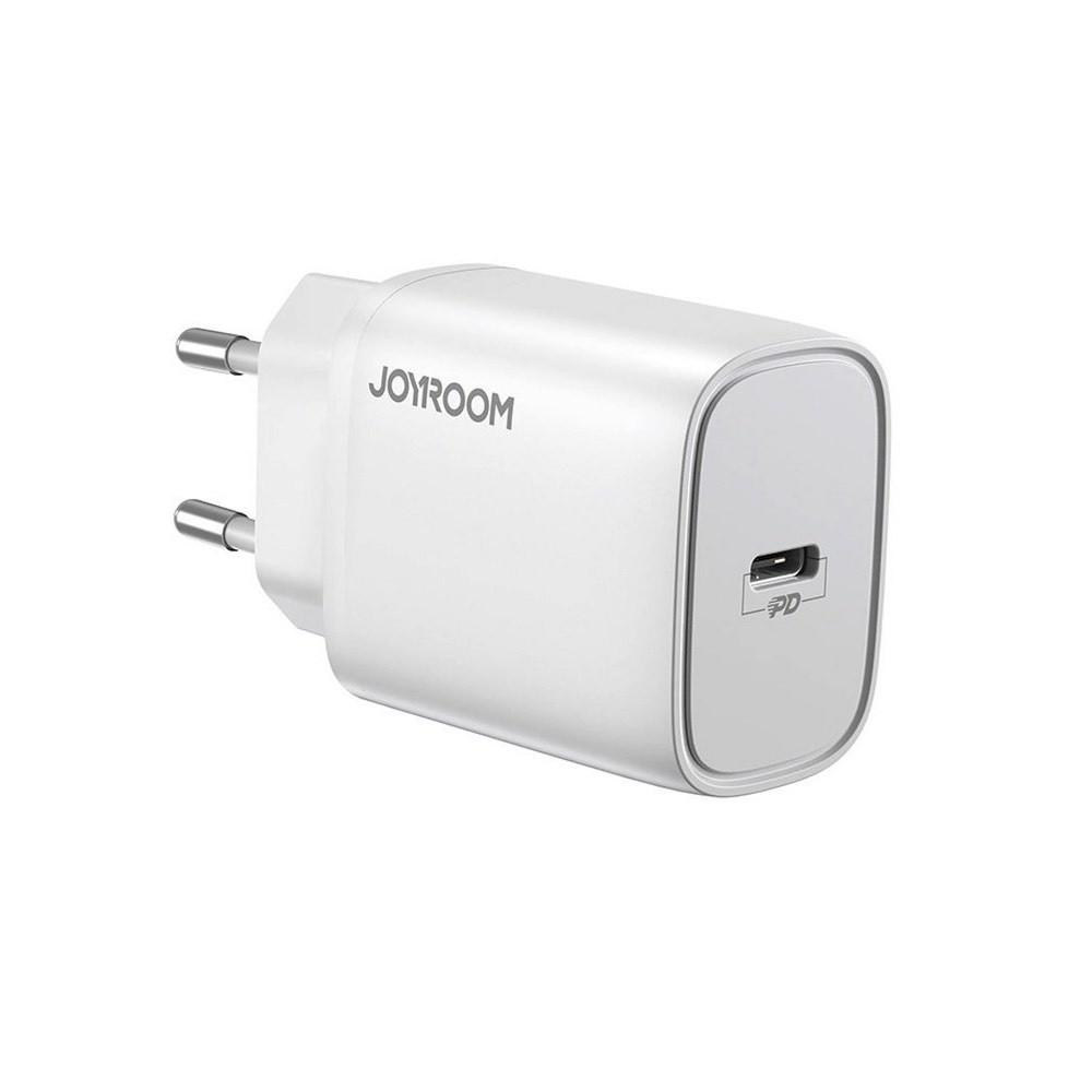 Захранване за ел. мрежа 20W с USB-C изход и технология за бързо зареждане - Joyroom Fast Wall Charger USB-C 20W PD (бял) | JAR Computers Захранване за ел. мрежа 20W с USB-C изход и технология за бързо зареждане - Joyroom Fast Wall Charger USB-C 20W PD (бял)