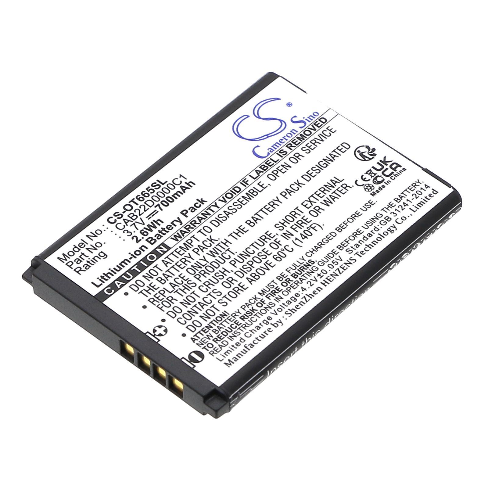 Батерия за мобилен телефон  ALCATEL 2010D, One Touch 356, One Touch 665  CAB22B0000C1 LiIon 3,7V 700mAh CAMERON SINO | JAR Computers Батерия за мобилен телефон  ALCATEL 2010D, One Touch 356, One Touch 665  CAB22B0000C1 LiIon 3,7V 700mAh CAMERON SINO