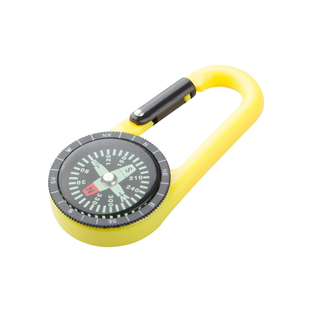 Cool Ключодържател-карабинер Clark, с компас, жълт