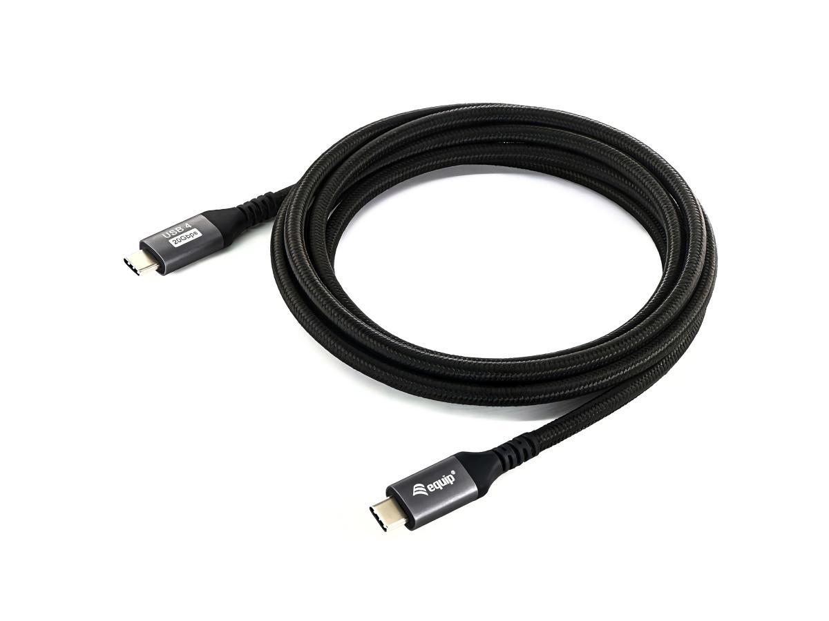 Equip USB4 Gen 2x2 C to C Cable, M/M, 2.0m, 4K/60Hz, 20Gbps, PD 100W | JAR Computers Equip USB4 Gen 2x2 C to C Cable, M/M, 2.0m, 4K/60Hz, 20Gbps, PD 100W