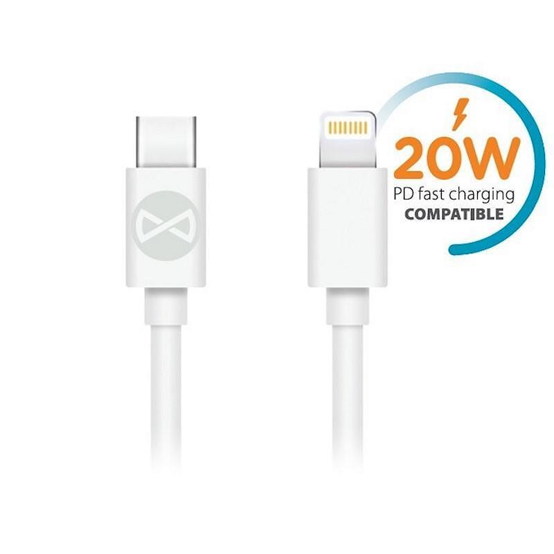Кабел данни Forever USB-C към Lightning 3A, 1 м. бял | JAR Computers Кабел данни Forever USB-C към Lightning 3A, 1 м. бял