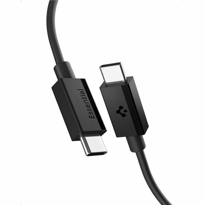 Кабел с бързо зареждане за устройства с USB-C порт - Spigen Essential USB-C to USB-C Cable 60W (200 см) (бял) | JAR Computers Кабел с бързо зареждане за устройства с USB-C порт - Spigen Essential USB-C to USB-C Cable 60W (200 см) (бял)