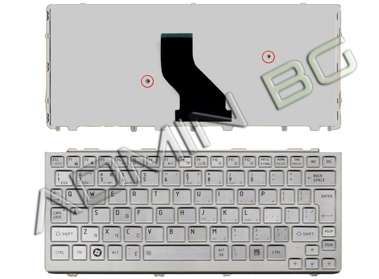 Клавиатура за лаптоп Toshiba Mini NB305 NB300 NB200 Сребриста с рамка | JAR Computers Клавиатура за лаптоп Toshiba Mini NB305 NB300 NB200 Сребриста с рамка