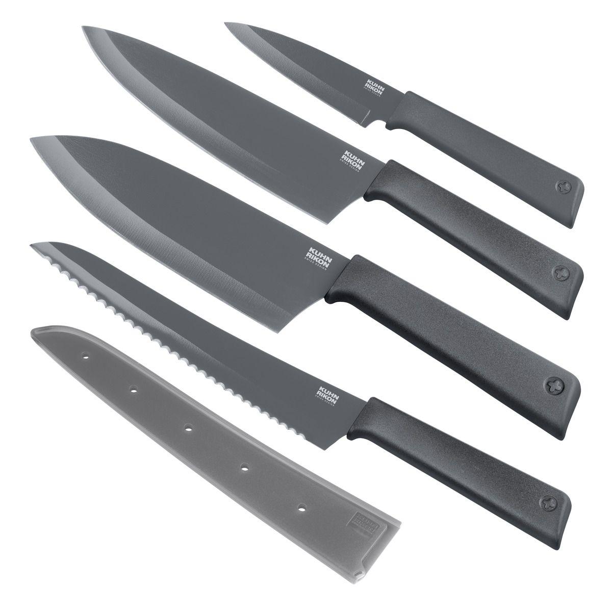 Комплект ножове Kuhn Rikon COLORI+ Knives set, 4 броя, сиви | JAR Computers Комплект ножове Kuhn Rikon COLORI+ Knives set, 4 броя, сиви