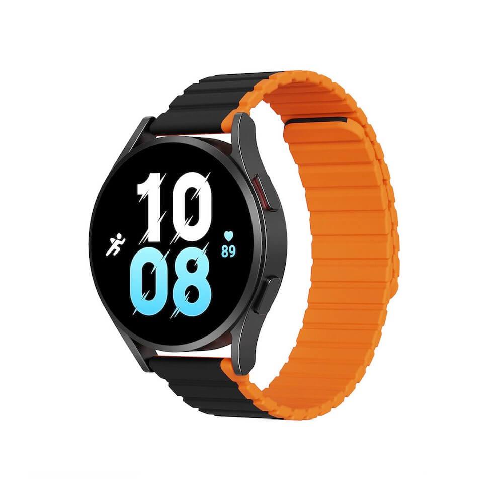 Магнитна силиконова каишка за Samsung Galaxy Watch, Huawei Watch, Xiaomi, Garmin и други часовници с 20мм захват - Dux Ducis Silicone Magnetic Strap 20mm (LD Version) (черен-оранжев) | JAR Computers Магнитна силиконова каишка за Samsung Galaxy Watch, Huawei Watch, Xiaomi, Garmin и други часовници с 20мм захват - Dux Ducis Silicone Magnetic Strap 20mm (LD Version) (черен-оранжев)