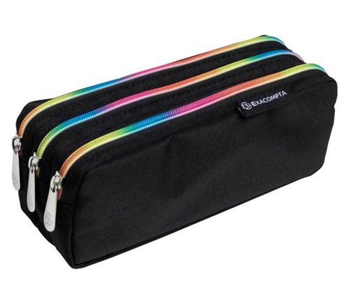 Несесер EXACOMPTA Rainbow, 3 отделения, с цип, правоъгълен, 22.5х8х10 см, текстил, черен | JAR Computers Несесер EXACOMPTA Rainbow, 3 отделения, с цип, правоъгълен, 22.5х8х10 см, текстил, черен