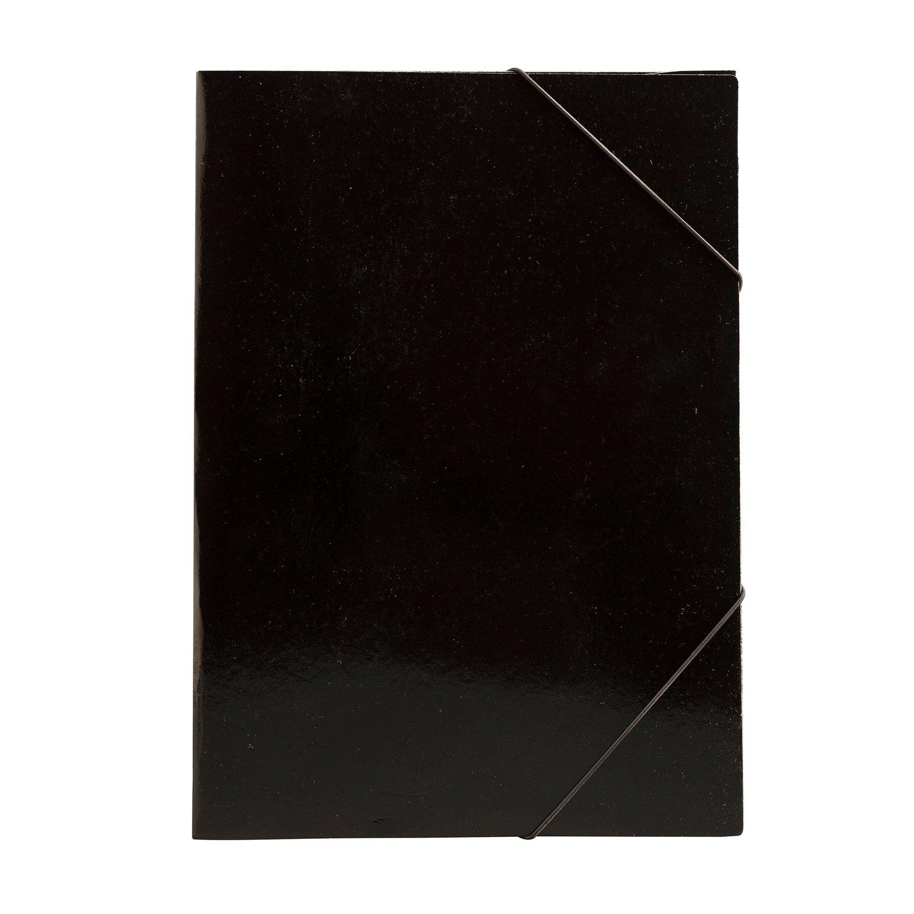 Папка, картонена, с ластик, UV лак, 235 х 325 mm, 350 g/m2, черна