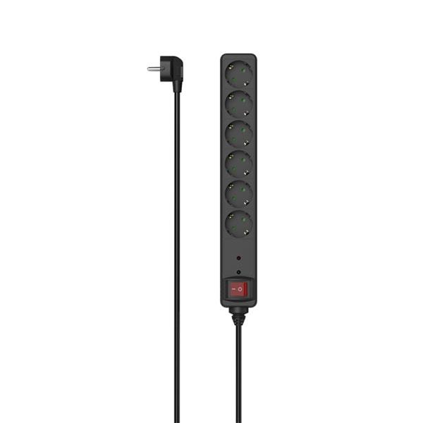 SURGE Protector HAMA-223156 6x, w/3m cable, Black