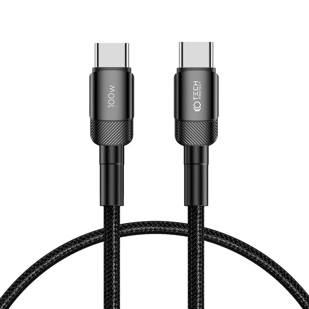 Tech-Protect Ultraboost Evo USB-C to USB-C Cable 100W - USB-C към USB-C кабел за устройства с USB-C порт (25 см) (черен)