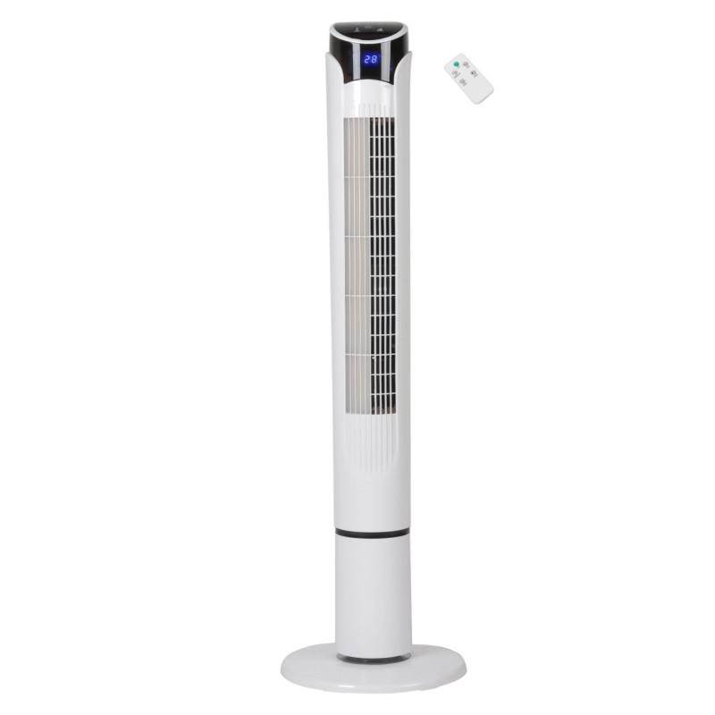 Вентилатор кула Elite ETTF-0332, 45W, 100 см, Таймер, 3 скорости, LED дисплей, Дистанционно, Бял