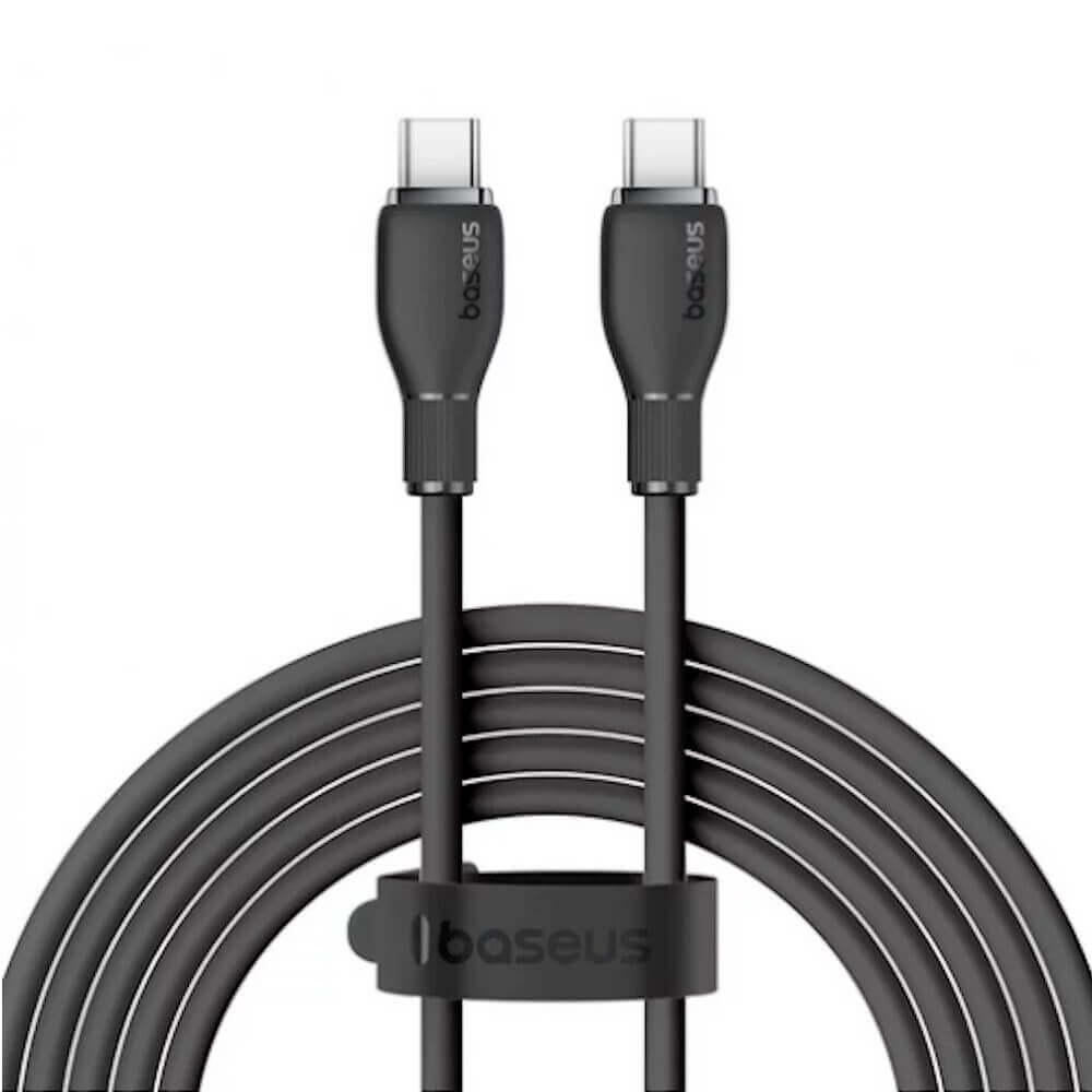 Здрав кабел за бързо зареждане за устройства с USB-C порт (120 см) - Baseus Superior Pudding Series USB-C to USB-C Cable PD 2.0 100W (P10355702111-B1) (черен) | JAR Computers Здрав кабел за бързо зареждане за устройства с USB-C порт (120 см) - Baseus Superior Pudding Series USB-C to USB-C Cable PD 2.0 100W (P10355702111-B1) (черен)