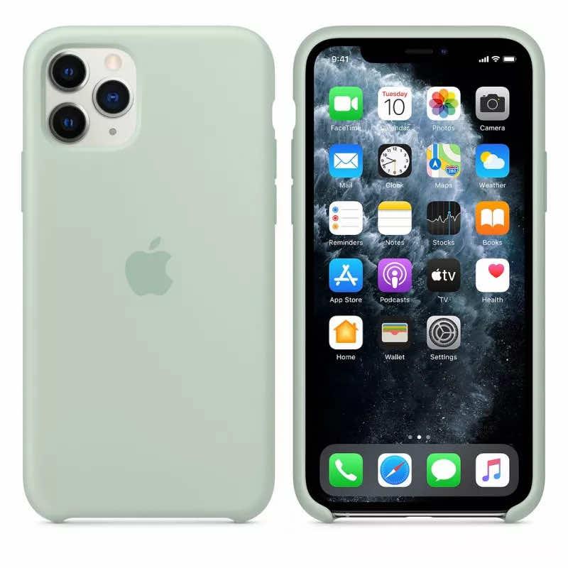 Apple Silicone Case - оригинален силиконов кейс за iPhone 11 Pro (светлозелен)