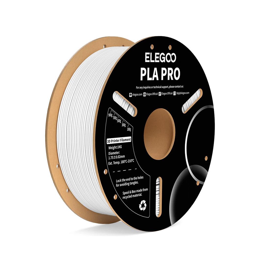 Филамент за 3D принтер Elegoo PLA Pro, 1.75 mm, 1 kg, бял | JAR Computers Филамент за 3D принтер Elegoo PLA Pro, 1.75 mm, 1 kg, бял