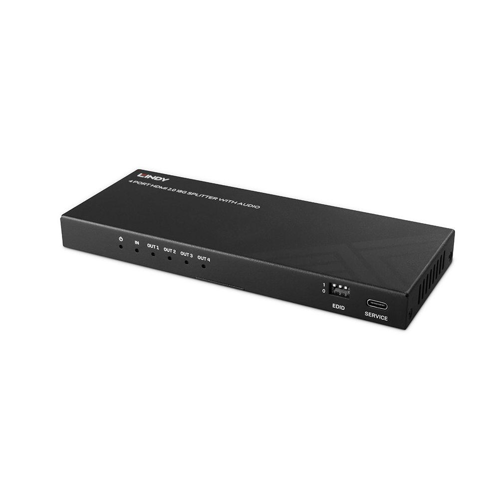 LINDY LNY-38535 :: 4-портов HDMI 8K60 сплитер с Audio & Downscaling | JAR Computers LINDY LNY-38535 :: 4-портов HDMI 8K60 сплитер с Audio & Downscaling