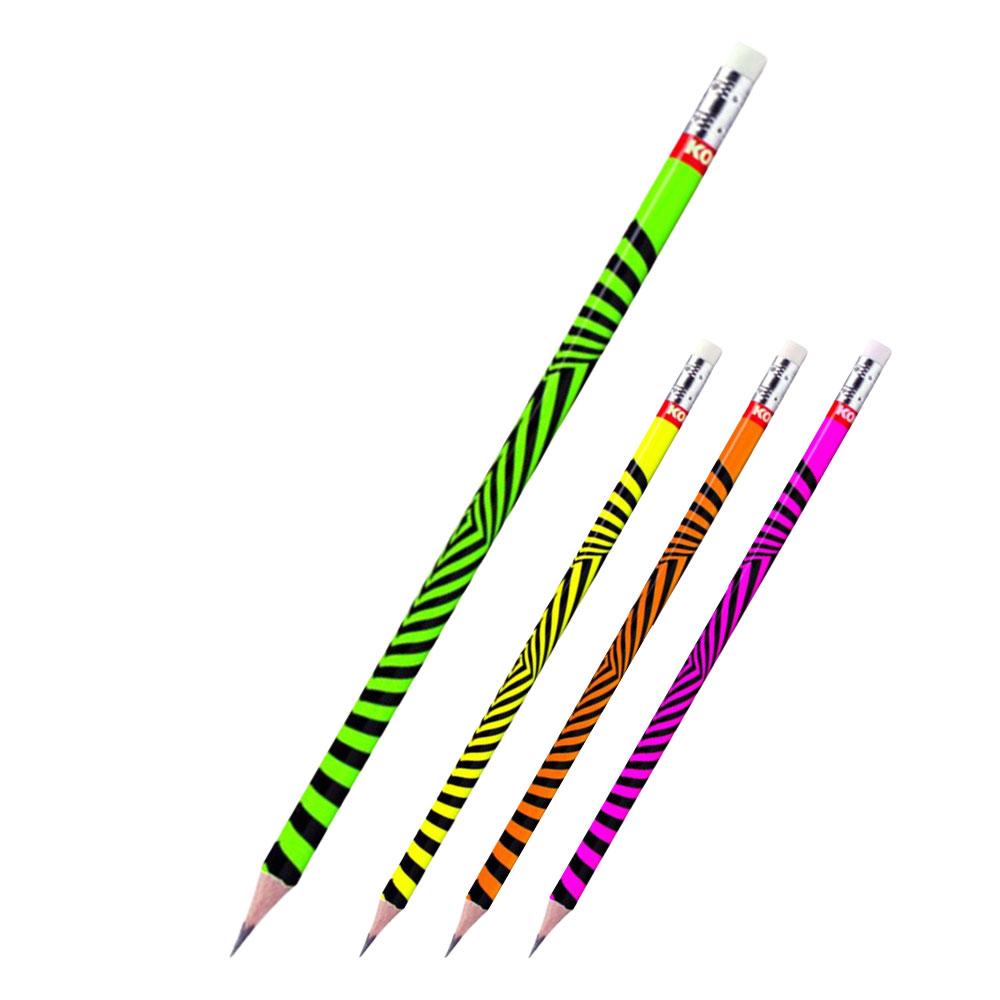Молив Kores Neon HB с гума асорти