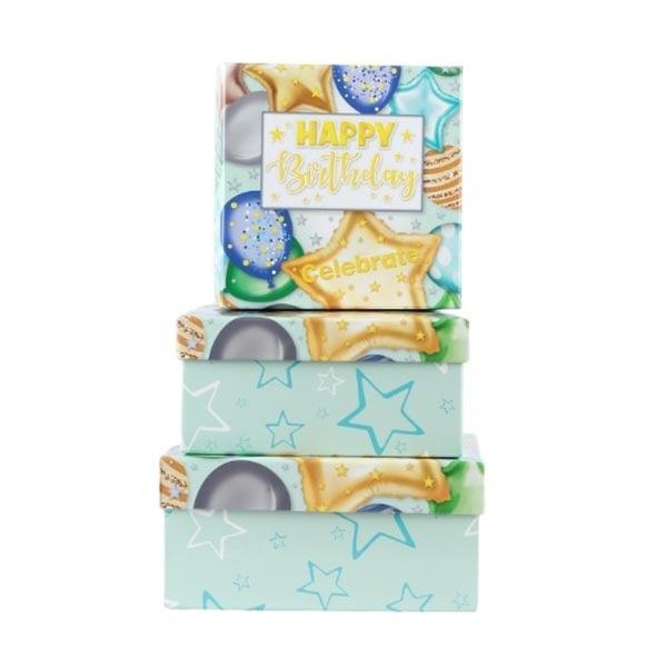 Подаръчна кутия Happy Birthday, балони, 3 броя | JAR Computers Подаръчна кутия Happy Birthday, балони, 3 броя