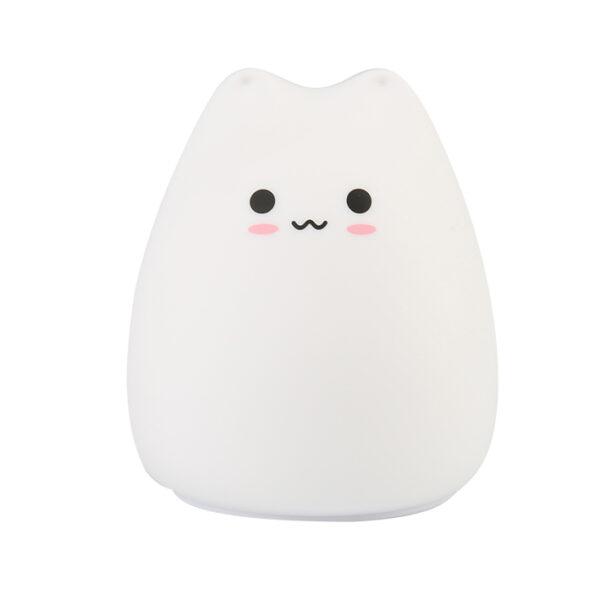 Детска нощна LED лампа Cactus Little Cat, силиконова, многоцветна, с батерии AAA | JAR Computers Детска нощна LED лампа Cactus Little Cat, силиконова, многоцветна, с батерии AAA