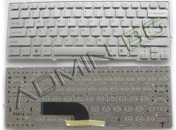 Клавиатура за лаптоп Sony Vaio VPC-SD Сребриста Без Рамка (Малък Ентър) с Кирилица / Silver Without Frame US | JAR Computers Клавиатура за лаптоп Sony Vaio VPC-SD Сребриста Без Рамка (Малък Ентър) с Кирилица / Silver Without Frame US