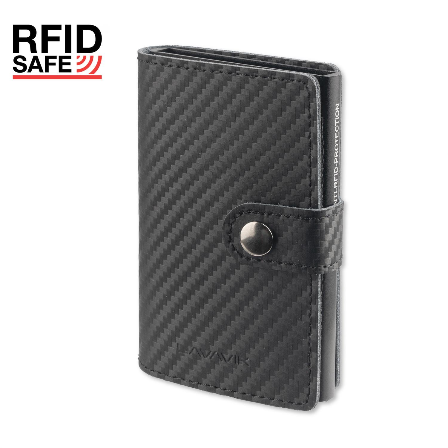 Кожен портфейл с RFID защита - 4smarts LAVAVIK Anti-RFID Wallet with Buckle (черен-карбон) | JAR Computers Кожен портфейл с RFID защита - 4smarts LAVAVIK Anti-RFID Wallet with Buckle (черен-карбон)