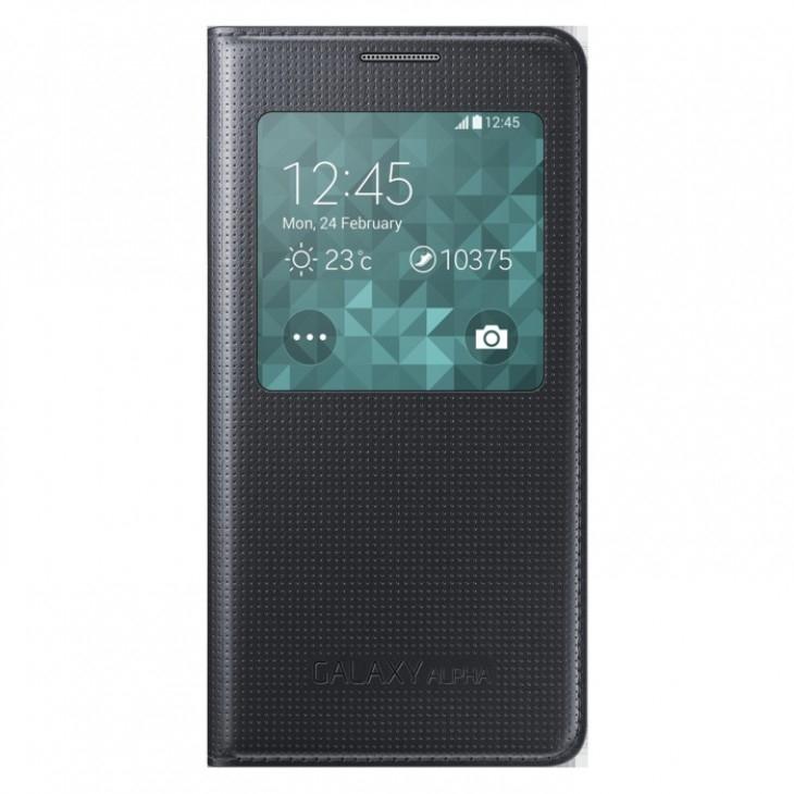 Оригинален кожен калъф за Samsung Galaxy Alpha - Samsung S-View Cover EF-CG850BBEGWW (черен) | JAR Computers Оригинален кожен калъф за Samsung Galaxy Alpha - Samsung S-View Cover EF-CG850BBEGWW (черен)