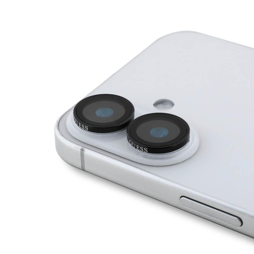 Предпазни стъклени лещи за камерата на iPhone 16, iPhone 16 Plus - Guess Metal Tempered Glass Camera Lens Protector (черен) | JAR Computers Предпазни стъклени лещи за камерата на iPhone 16, iPhone 16 Plus - Guess Metal Tempered Glass Camera Lens Protector (черен)