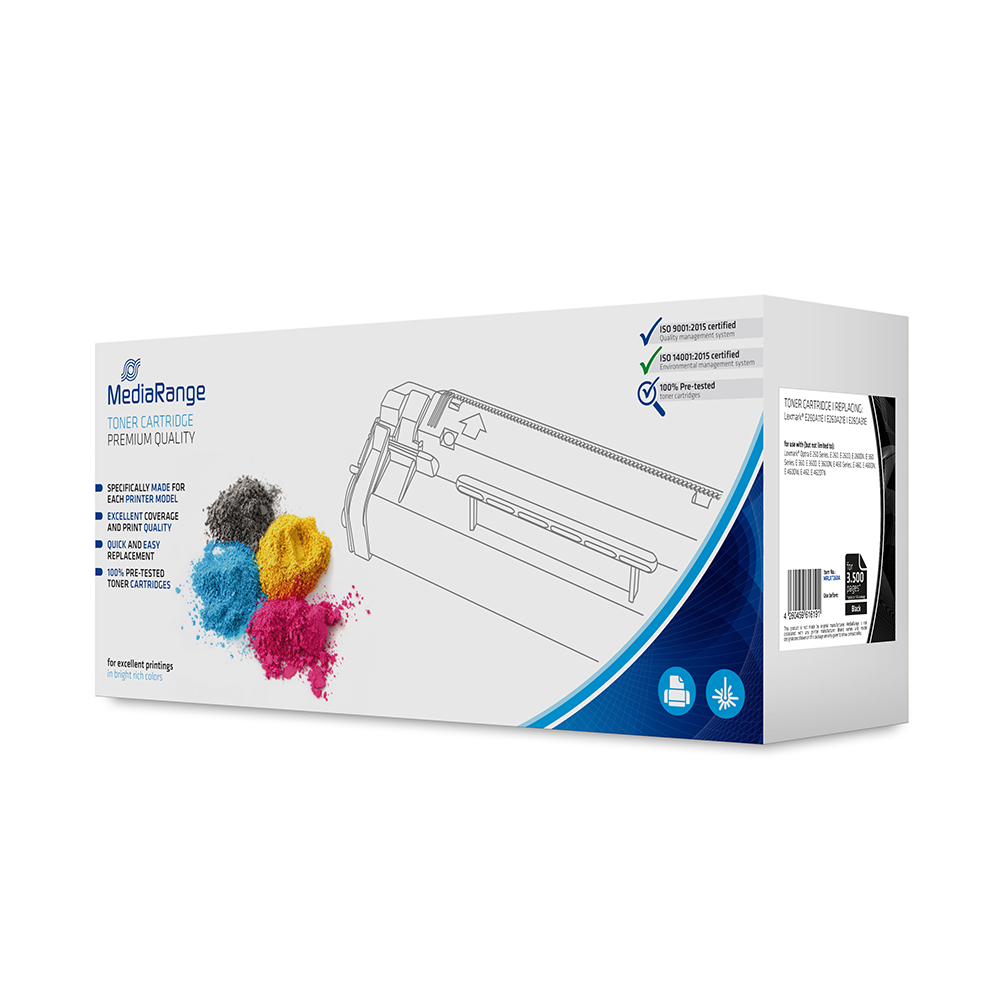Toner MEDIARANGE Compatible for Printers Lexmark (Black) E260A11E/E260A21E/E260A31E (MRLXT260A)