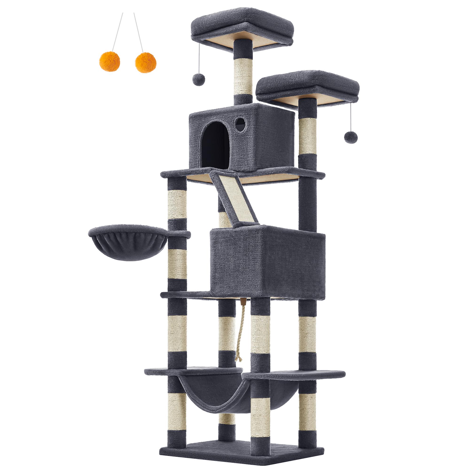 Feandrea Cat Tower XXl, Height 206 cm, up to 6 Cats, Σκούρο Γκρι (PCT190G01) (FEAPCT190G01) | JAR Computers Feandrea Cat Tower XXl, Height 206 cm, up to 6 Cats, Σκούρο Γκρι (PCT190G01) (FEAPCT190G01)