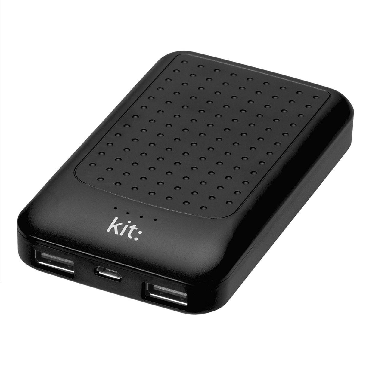 Компактна външна батерия с 2xUSB изхода за мобилни устройства - Kit Universal Power Bank 6000 mAh (черен) | JAR Computers Компактна външна батерия с 2xUSB изхода за мобилни устройства - Kit Universal Power Bank 6000 mAh (черен)