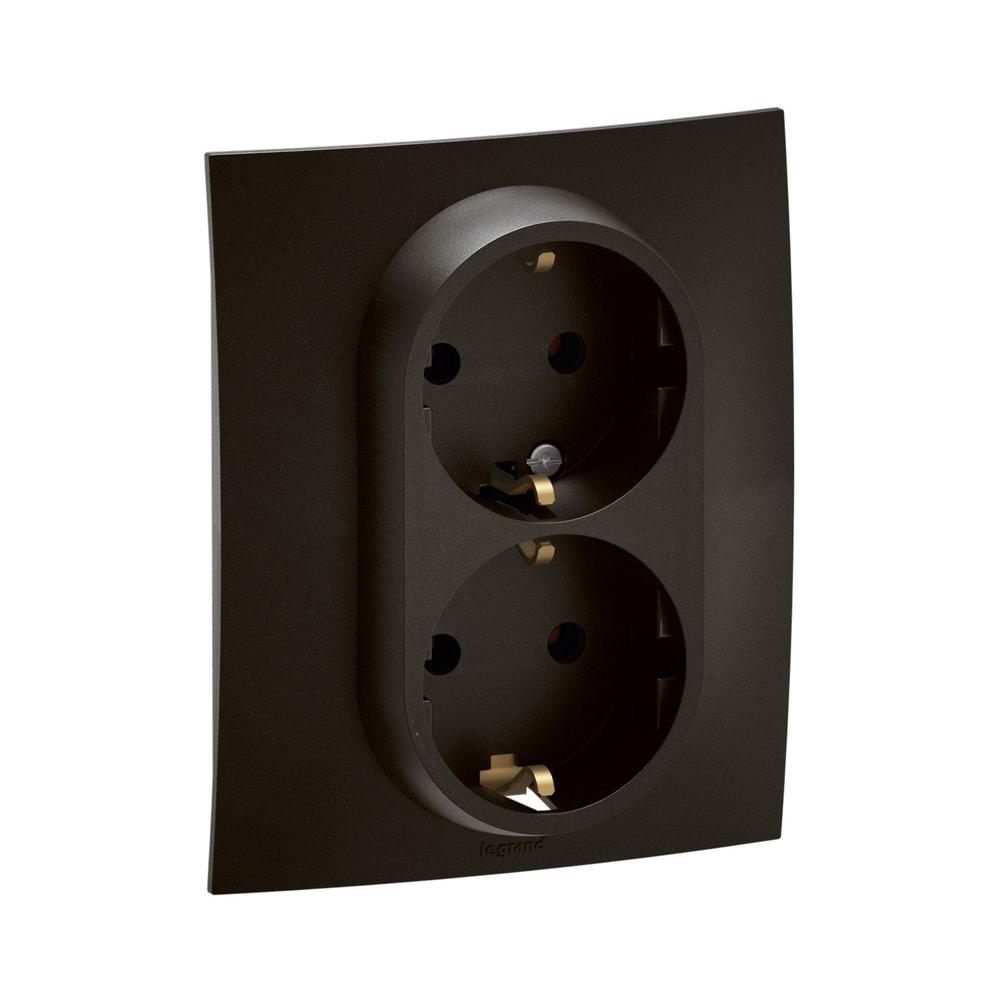 Контакт Шуко двоен 2x 2P+E 16A автоматични клеми с рамка Черен - Legrand Niloe New NP3131BK | JAR Computers Контакт Шуко двоен 2x 2P+E 16A автоматични клеми с рамка Черен - Legrand Niloe New NP3131BK