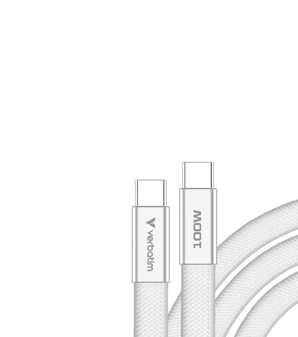 Verbatim 30277 USB кабел USB 2.0 1,2 м USB C 0,48 Гбит/с 100 W Бяла