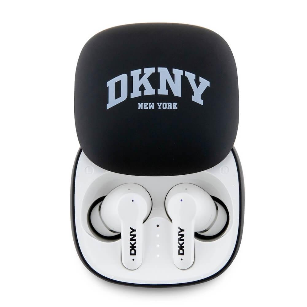 DKNY 3D Rubber Matte Finish Stereo TWS Headset - безжични блутут слушалки със зареждащ кейс за мобилни устройства (черен)