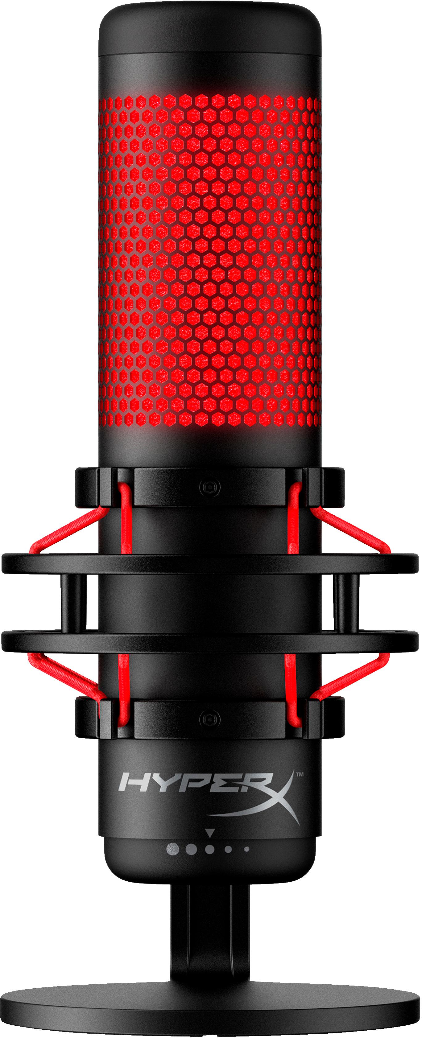HyperX QuadCast – USB микрофон (черно-червен) – Червено осветление