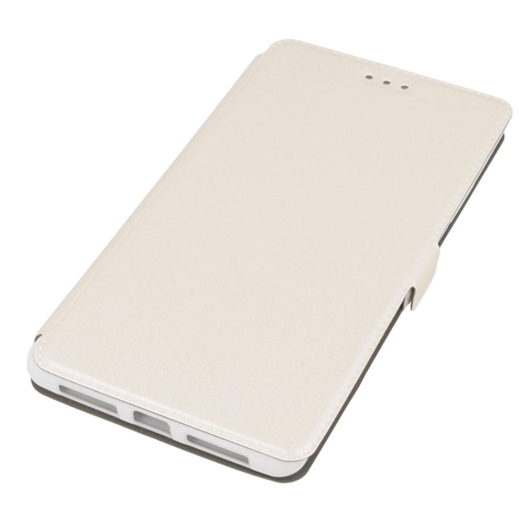 Кожен калъф, тип портфейл и поставка за LG K8 - Wallet Flip Case (бял) | JAR Computers Кожен калъф, тип портфейл и поставка за LG K8 - Wallet Flip Case (бял)