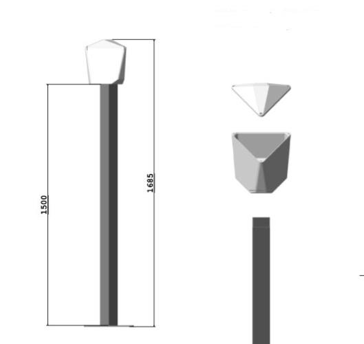 Комплект пилон и PVC глава за монтаж на до 3 камери, височина: 1500mm, 3F180SET15MT | JAR Computers Комплект пилон и PVC глава за монтаж на до 3 камери, височина: 1500mm, 3F180SET15MT