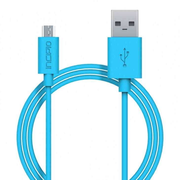 MicroUSB кабел (100 см.) за мобилни устройства и устройства с microUSB вход - Incipio Charge/Sync Micro-USB cable (светлосин) | JAR Computers MicroUSB кабел (100 см.) за мобилни устройства и устройства с microUSB вход - Incipio Charge/Sync Micro-USB cable (светлосин)