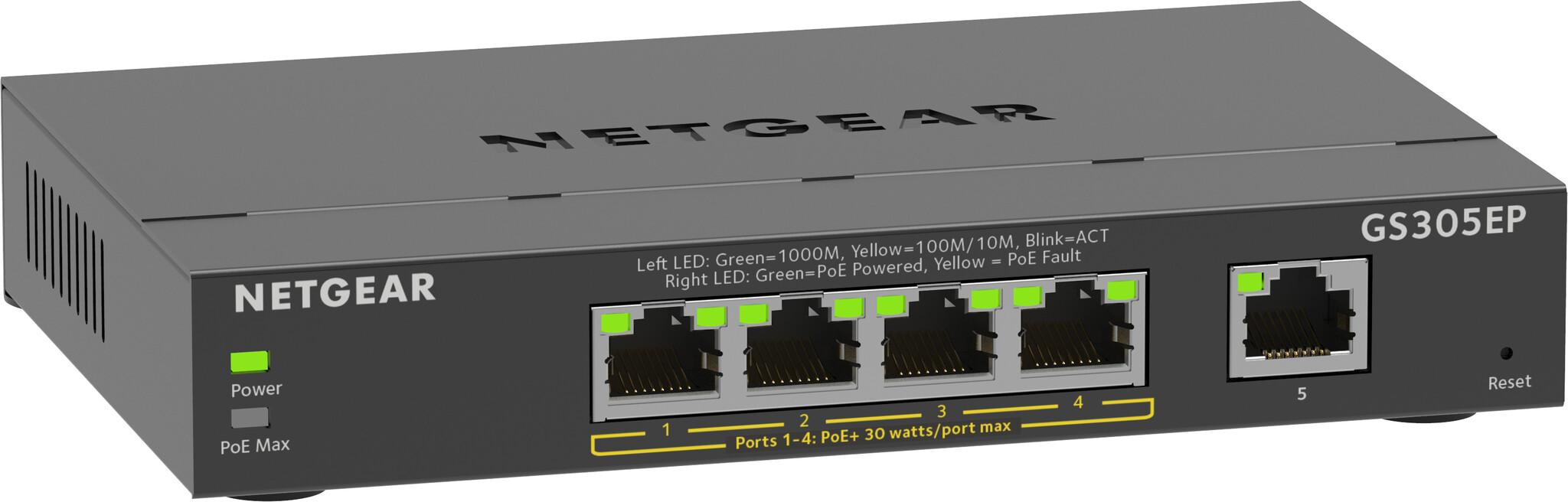 NETGEAR GS305EP Управляем L2/L3 Gigabit Ethernet (10/100/1000) Захранване по Ethernet (PoE) Черен | JAR Computers NETGEAR GS305EP Управляем L2/L3 Gigabit Ethernet (10/100/1000) Захранване по Ethernet (PoE) Черен