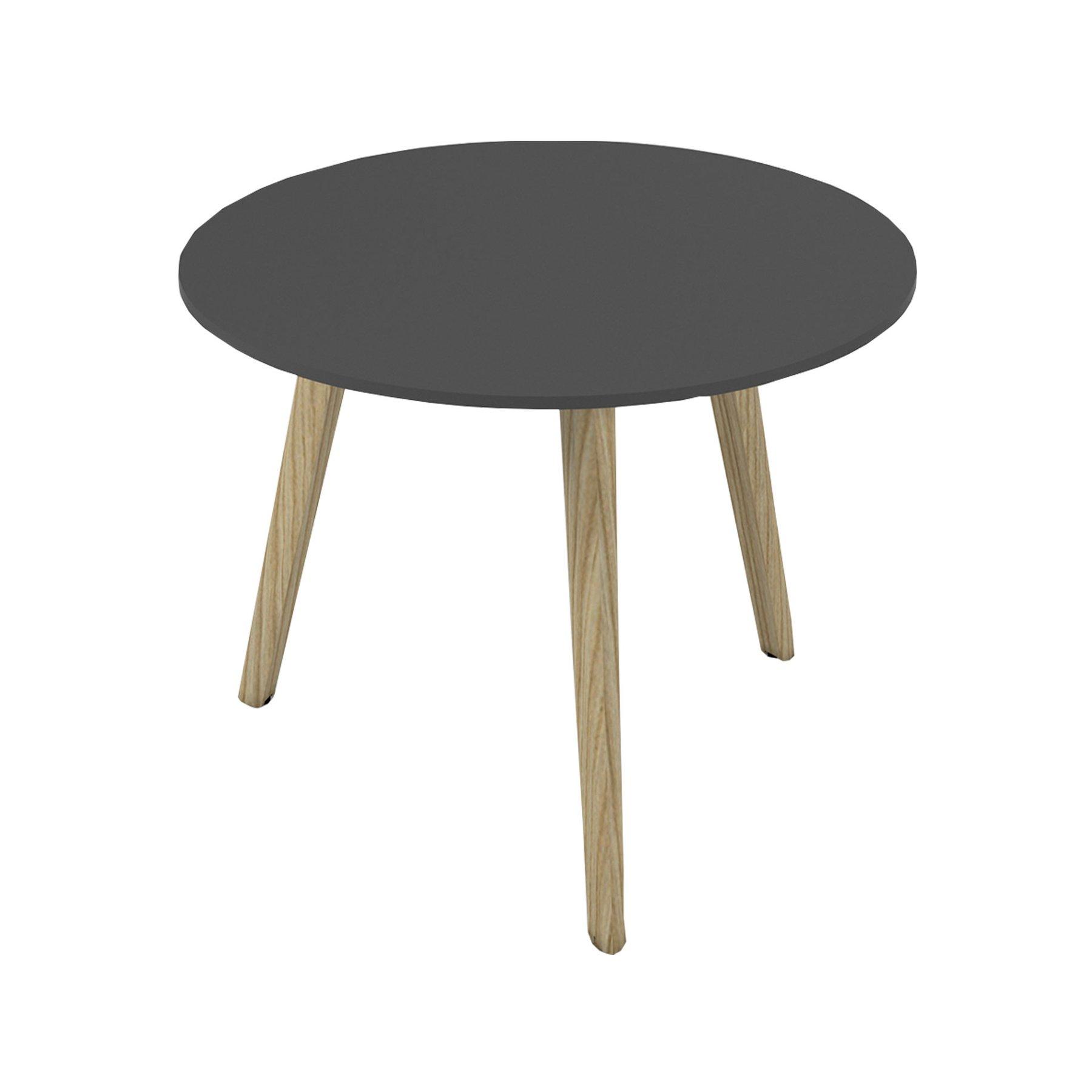 Ниска маса Narbutas Nova Wood, 700 x 700 х 480 mm, кръгъл плот, HPL плот светъл бук, дървени крака