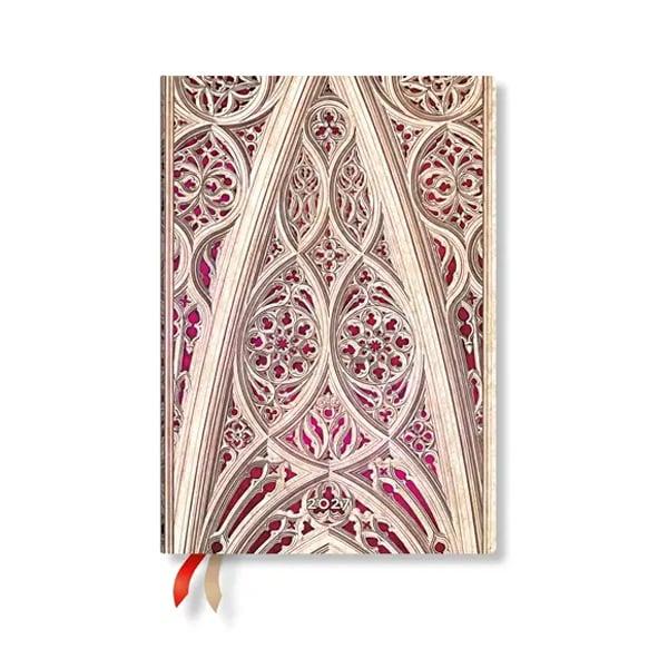 Paperblanks Планер Duomo di Milano Burgundy, Midi, хоризонтален, мека корица, 88 листа, за 2027 година | JAR Computers Paperblanks Планер Duomo di Milano Burgundy, Midi, хоризонтален, мека корица, 88 листа, за 2027 година