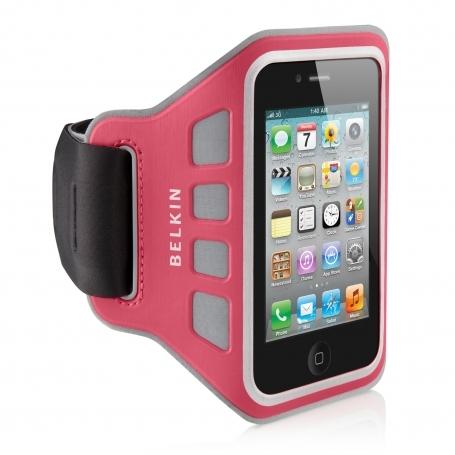Светлоотразителен калъф за ръката за iPhone 4S, iPhone 4 - Belkin EaseFit (розов) | JAR Computers Светлоотразителен калъф за ръката за iPhone 4S, iPhone 4 - Belkin EaseFit (розов)