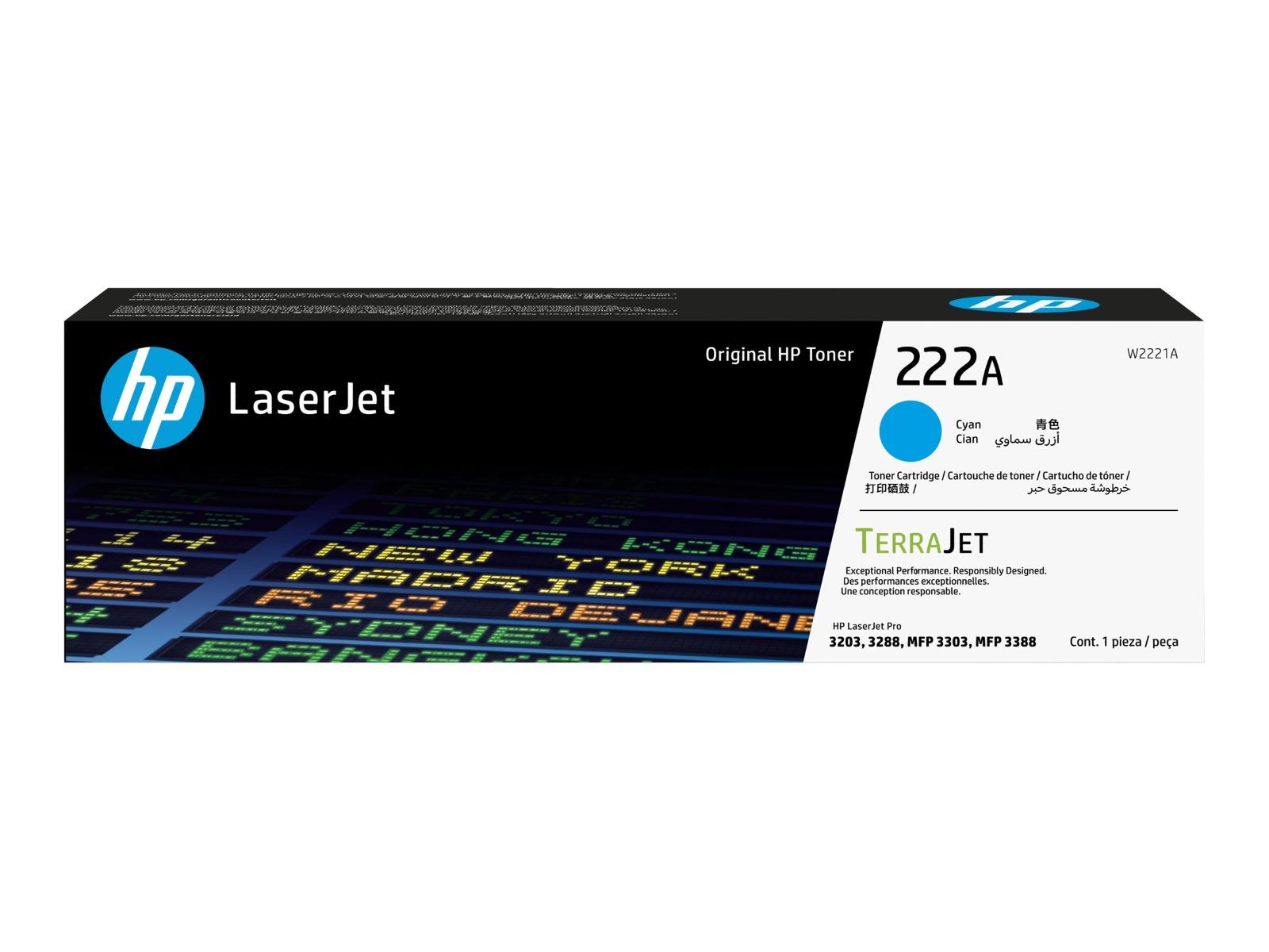 Тонер касета за HP Color LaserJet Pro MFP 3303fdw/3303sdw - Toner - /222A/ / W2221A - Cyan - PN W2221A | JAR Computers Тонер касета за HP Color LaserJet Pro MFP 3303fdw/3303sdw - Toner - /222A/ / W2221A - Cyan - PN W2221A