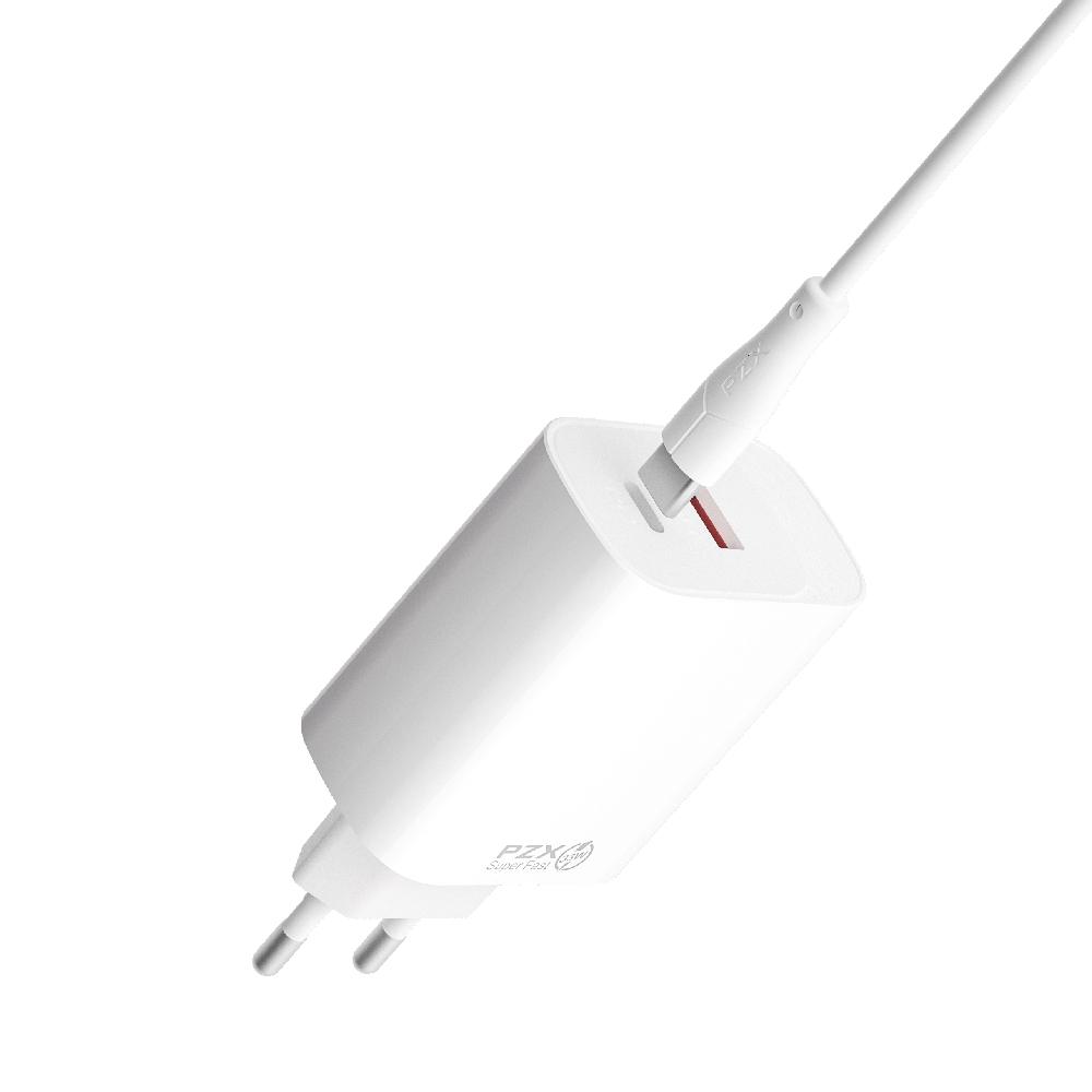 220V Зарядно USB PZX P55 PD Charge + USB QC 33W + кабел Type C - Type C | JAR Computers 220V Зарядно USB PZX P55 PD Charge + USB QC 33W + кабел Type C - Type C