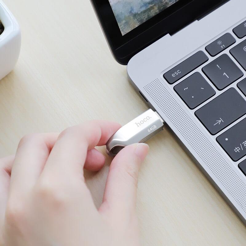 Hoco Premium 32GB USB-C Male Flash Drive + USB 3.0 Female - USB флаш памет с USB-C порт за компютри смартфони и таблети (сребрист) | JAR Computers Hoco Premium 32GB USB-C Male Flash Drive + USB 3.0 Female - USB флаш памет с USB-C порт за компютри смартфони и таблети (сребрист)