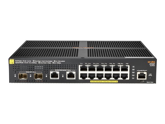 HPE Aruba Switch 2930F 12G PoE+ 2G/2SFP+ | JAR Computers HPE Aruba Switch 2930F 12G PoE+ 2G/2SFP+