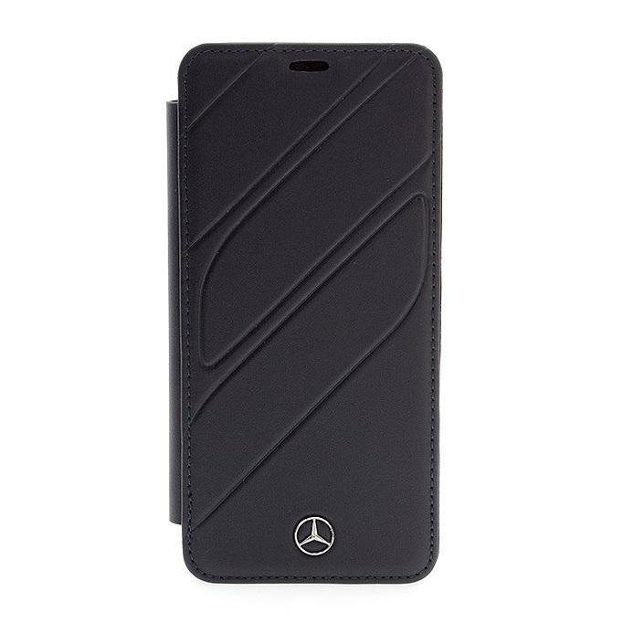 Кожен калъф (естествена кожа), тип портфейл за Samsung Galaxy S9 - Mercedes-Benz New Organic I Booktype Case (тъмносин) | JAR Computers Кожен калъф (естествена кожа), тип портфейл за Samsung Galaxy S9 - Mercedes-Benz New Organic I Booktype Case (тъмносин)